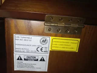 Tocadiscos Vinilo Madera USB CD Radio