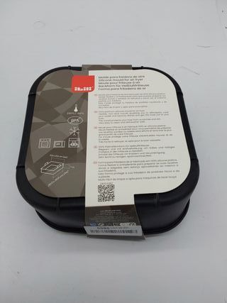 IBILI - Recipiente Cuadrado para Freidora de Aire - 20 x 20 x 7 cm - Fabricado en Silicona platino 100%