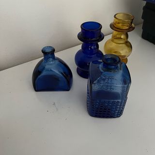 Set 4 Vasi Vetro Blu Giallo