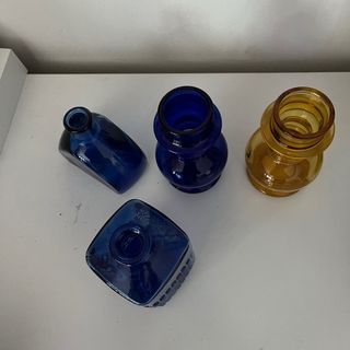 Set 4 Vasi Vetro Blu Giallo