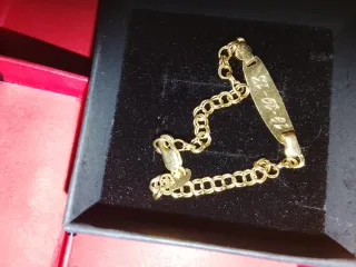 Pulsera esclava bebé oro 18k grabada 3gr