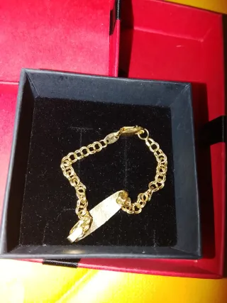 Pulsera esclava bebé oro 18k grabada 3gr