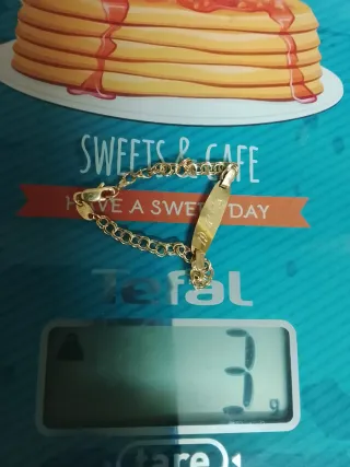 Pulsera esclava bebé oro 18k grabada 3gr