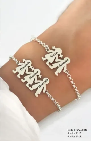 Pulsera plata niños nombres personalizados