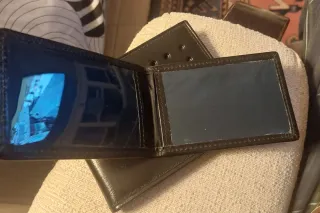 Billetera de cuero negra hombre