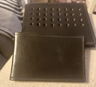 Billetera de cuero negra hombre