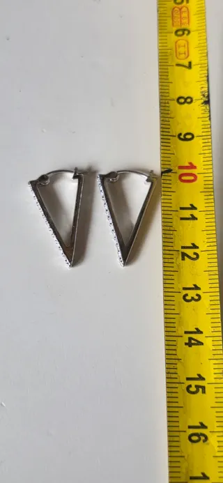 Pendientes Triángulo Plata con Circonitas