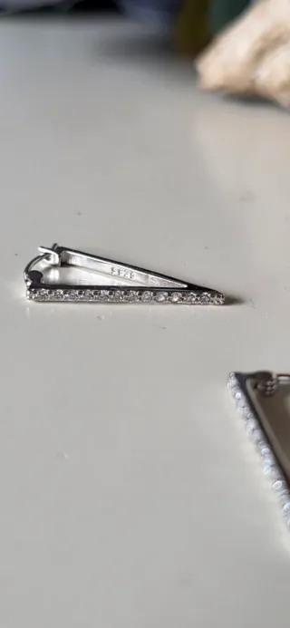 Pendientes Triángulo Plata con Circonitas
