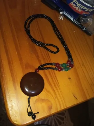 Collar de ágata marrón y multicolor