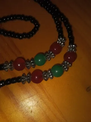 Collar de ágata marrón y multicolor