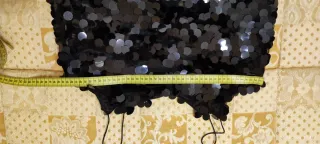 Top Paillettes Nero Spalline Sottili