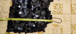 Top Paillettes Nero Spalline Sottili