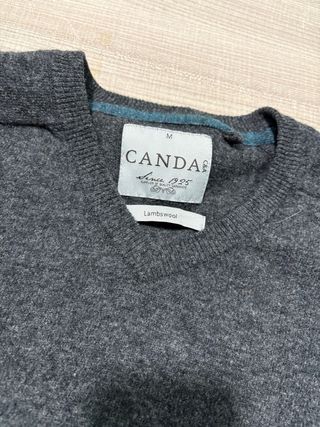 Maglione Canda Grigio Scollo a V M