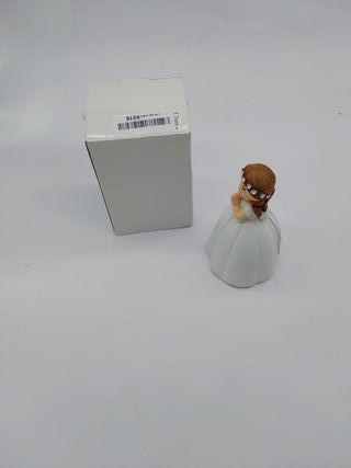 Mopec Figura Comunión Niña Vestido Largo y Corona Flores, Poliresina, Blanco, 9.5x10.5x16.5 cm