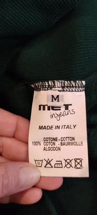 Sudadera Met verde con capucha y pelo