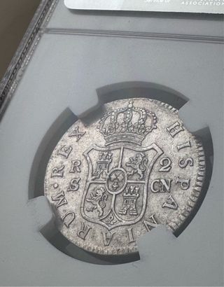 1801S España 2 Reales NGC AU 58