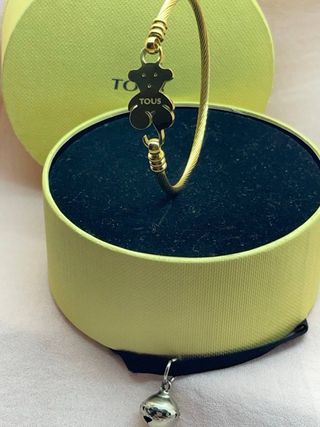 Pulsera Acero Inoxidable Corazones Oro/Plata