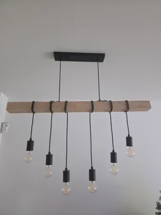 Lámpara de techo madera y metal