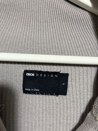 Jersey ASOS gris con media cremallera