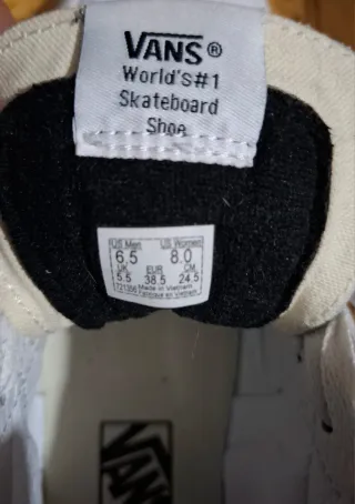 Zapatillas Vans Piel Blancas Talla 39