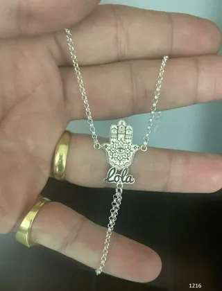 Pulsera Hamsa con nombre Plata 1° ley