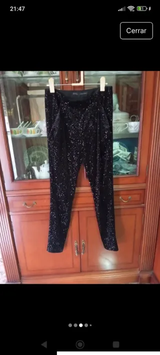 Pantalones fiesta Zara negros brillantes