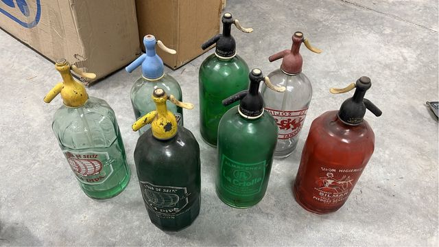 Lote 7 Sifones Antiguos Vidrio