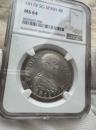 1811V SG España 4 Reales NGC MS 64