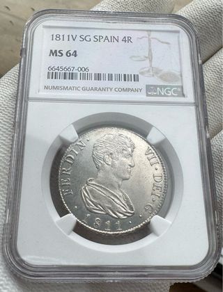 1811V SG España 4 Reales NGC MS 64