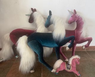 3 Unicornios caballos Terciopelo