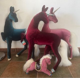 3 Unicornios caballos Terciopelo