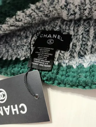 Gorro Chanel Gris y Verde