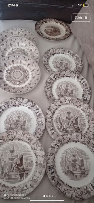 Set 8 Piatti Vintage Decorati