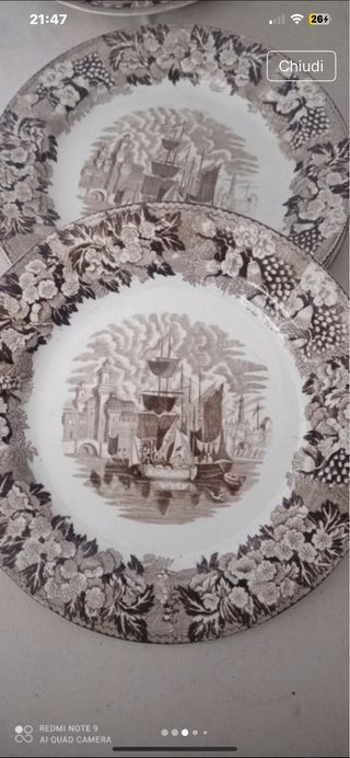 Set 8 Piatti Vintage Decorati