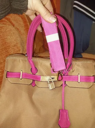Borsa Beige e Rosa Nuova