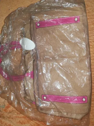 Borsa Beige e Rosa Nuova