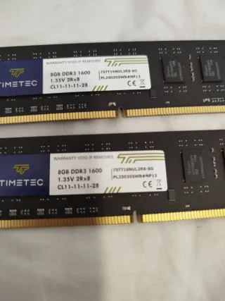 2x 8GB DDR3 TIMETEC 1600MHz RAM