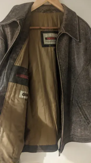 Chaqueta Cuero Marrón Talla XL