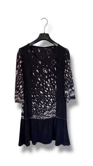Liu Jo vestito donna nero fantasia