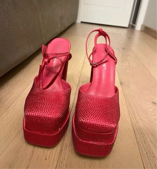 Scarpe con doppio plateau fucsia