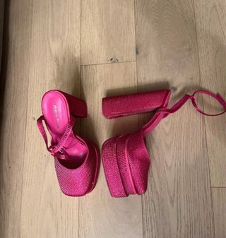 Scarpe con doppio plateau fucsia