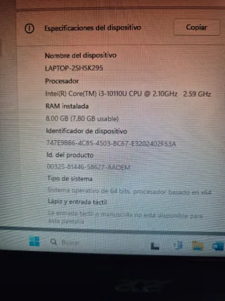 Portátil Acer Aspire 5 Argento