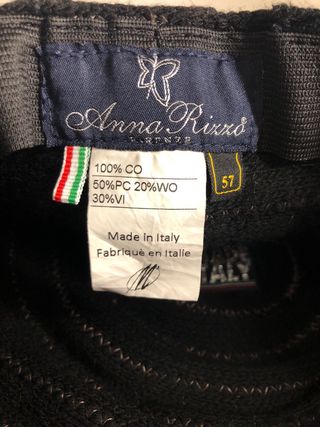 Cappellino misto lana marrone e nero