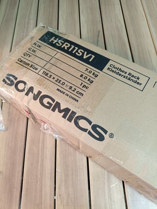 SONGMICS Burro Ropa con Ruedas, Perchero Burro Extensible con Carga Pesada, Capacidad de Carga de 130 kg, 45 x (110-150) x 162,9 cm, Fácil de Montar, Portátil, Plata HSR11SV1