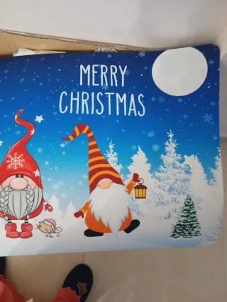 Tappeto Natale Gnomi Fiocco Neve