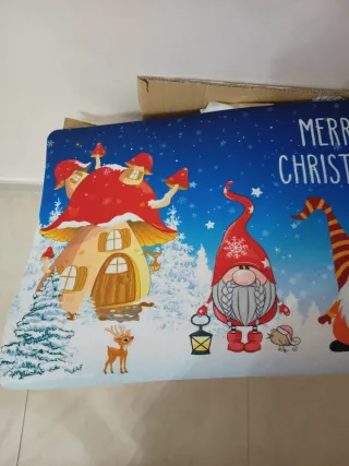 Tappeto Natale Gnomi Fiocco Neve