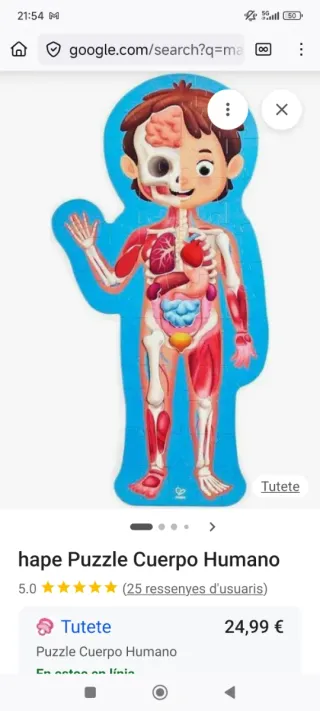 Puzzle Cuerpo Humano Hape 10 Piezas