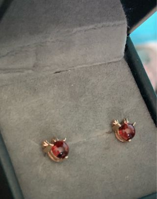 Pendientes Plata Granates Reindeer