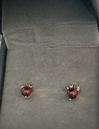 Pendientes Plata Granates Reindeer