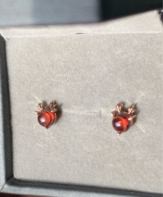 Pendientes Plata Granates Reindeer